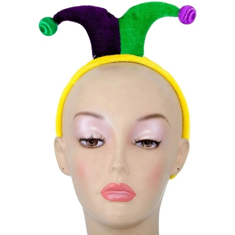 Carnaval Carnival Mini Clown Headband Adult Clown Hat Pompom Festival Props Headgear Carnival Green Yellow Purple Clown Headband