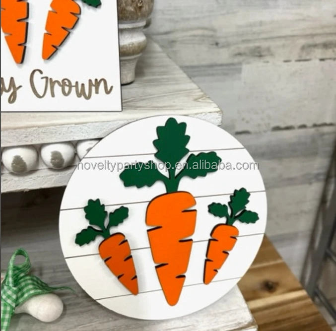 Páscoa e Ação de Graças 3 Novidades Decorativas de Páscoa Bandeja em Camadas Decorativa Cenoura Patch Caminhão de Cenoura Mini Placa Feliz Páscoa 