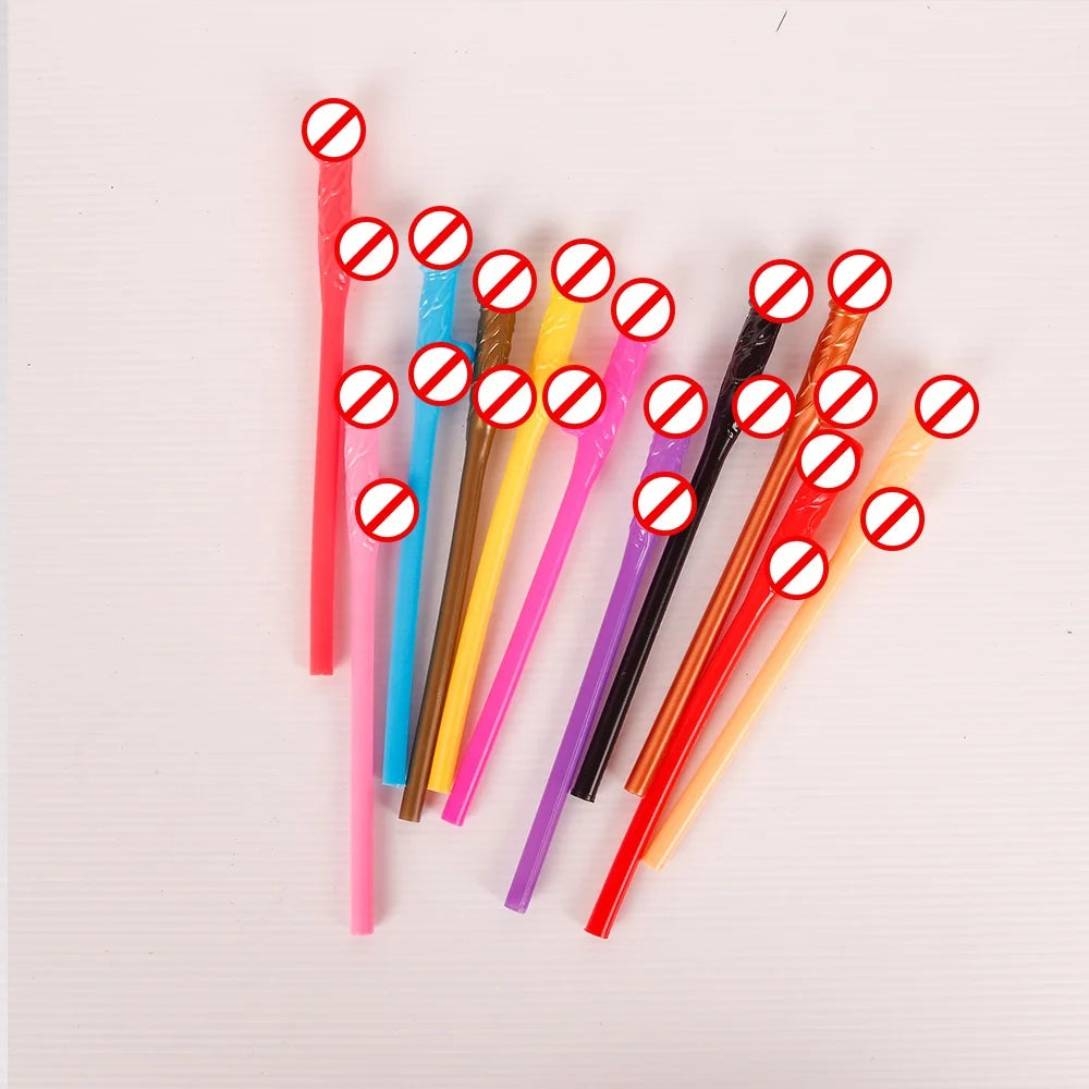 Bachelor Party 1 Wholesale Colorful Bachelor Party Rose Gold Drinking Penis Straw Various Colors 30cm Penis Shaped Girls Night Drinking Straw