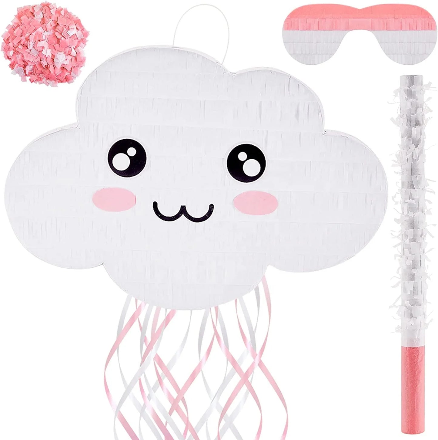 Birthday Party 2 Rainbow Party Ornaments Cloud Ornaments Piñata La String Cloud Piñata Bat with Blindfold