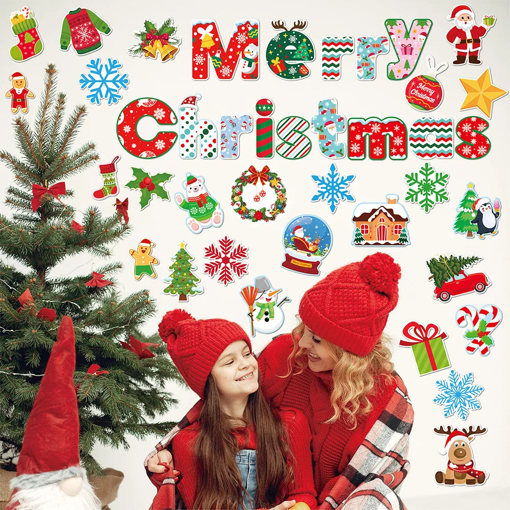 New to Colored Wall Tree Board Christmas Party Sticker Set Christmas Decorations