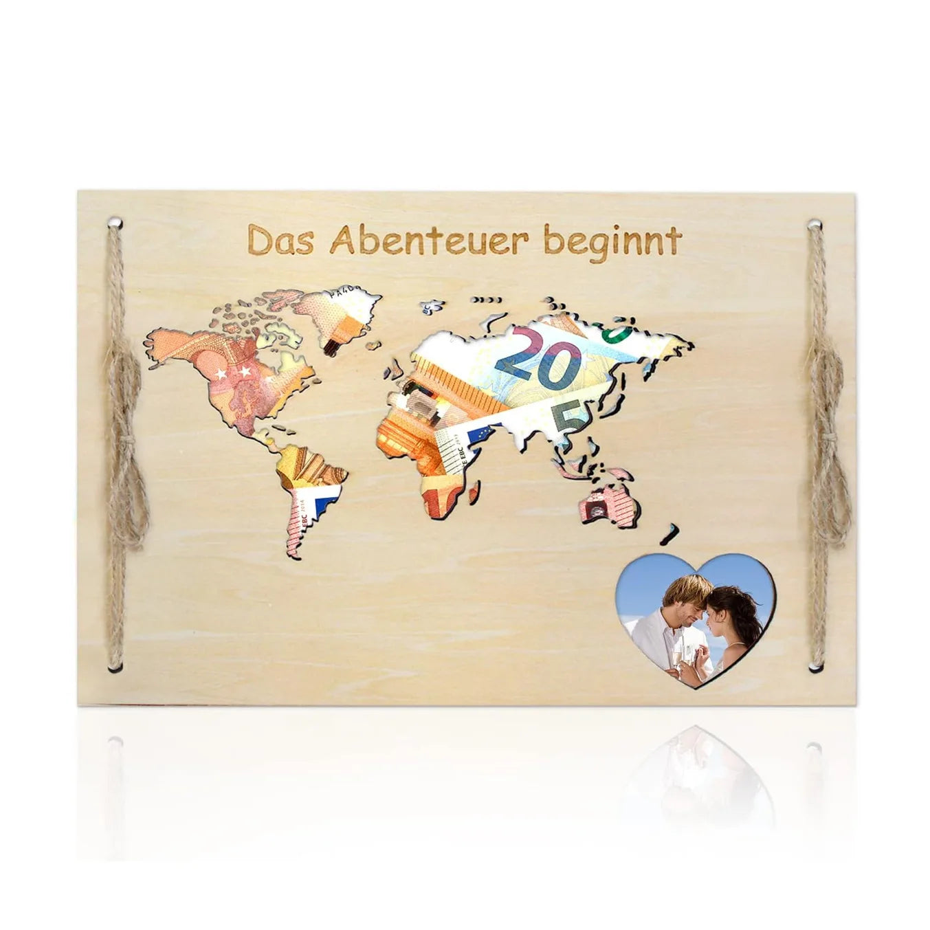 1 Wedding party, custom world map Color world map Birthday travel Wooden money gift wrapping Wedding money gift World map