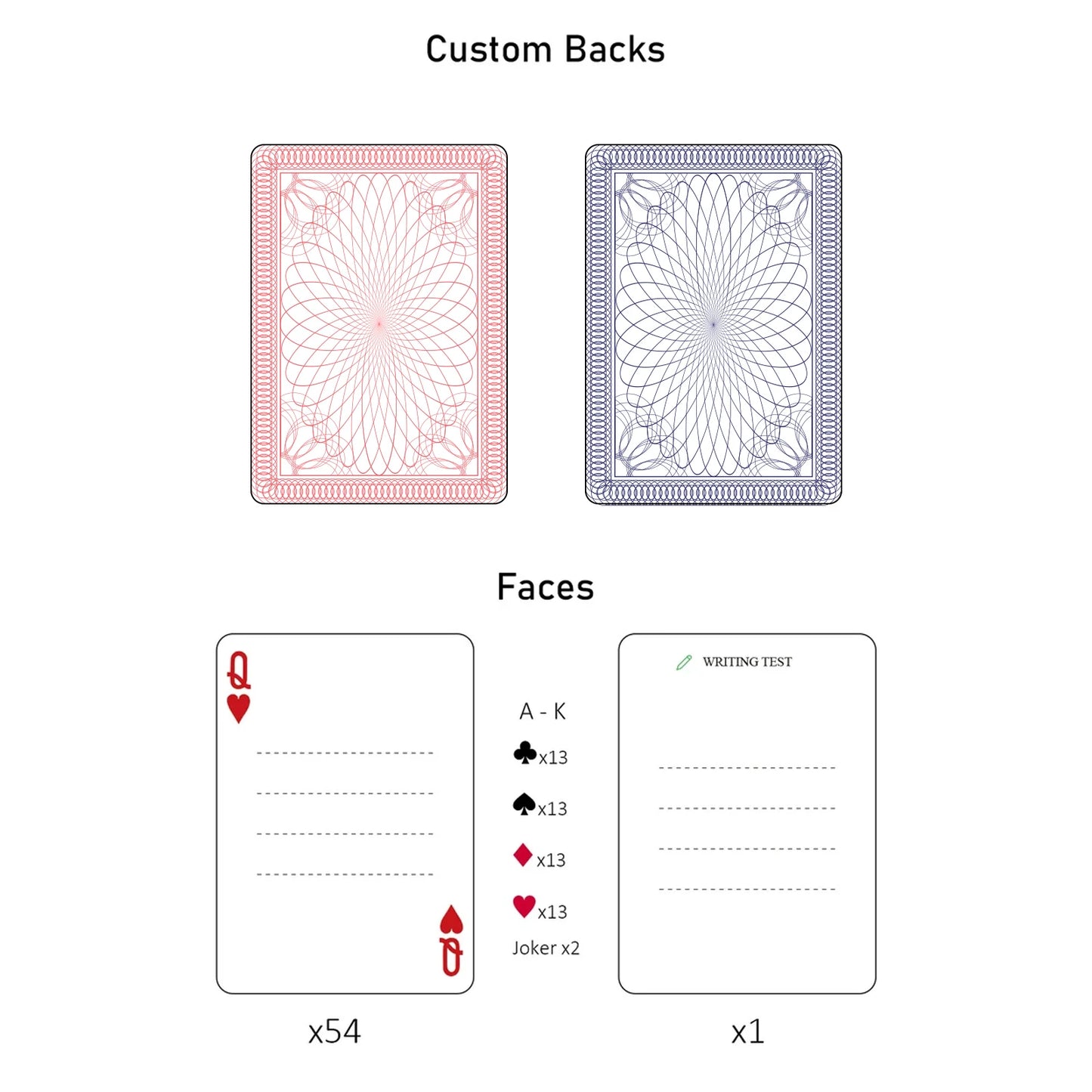 1 Wedding party, custom solitaire wedding preferences bridal gifts simple reception guestbook personalized blank playing cards