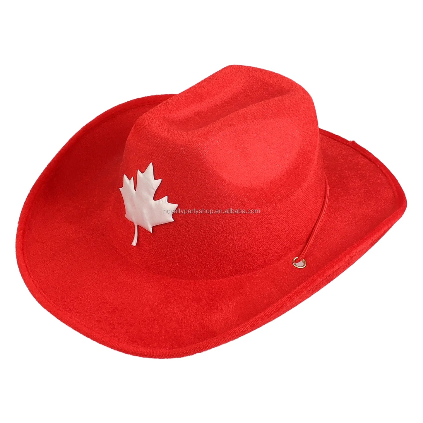 Halloween & Day of the Dead Red Cowboy Hat with White Maple Canada Day Party Hat