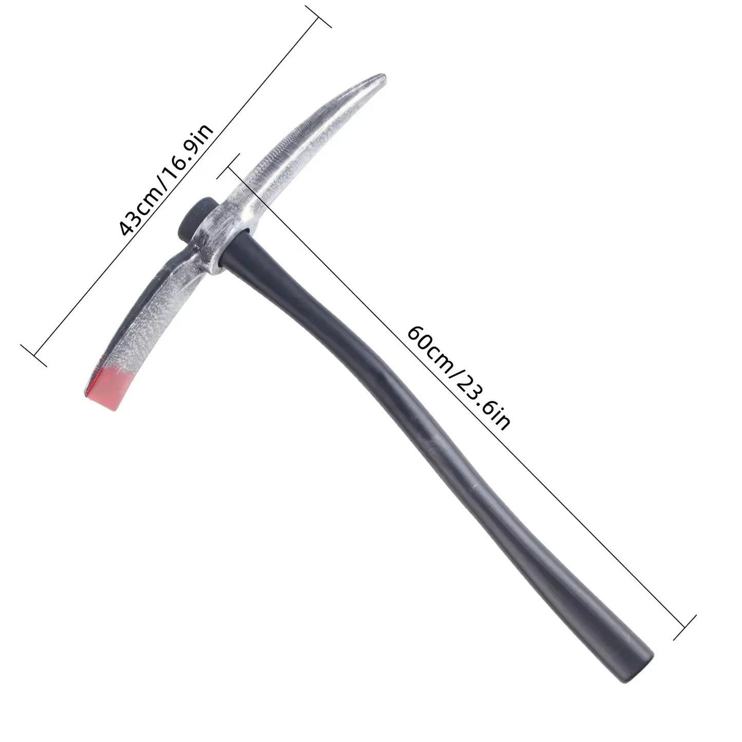 Halloween & Death Day 43 * 60cm Halloween Simulation Pickaxe Costume Accessories Halloween Party Decoration Prop for Cosplay Death Realistic Halloween Hoe