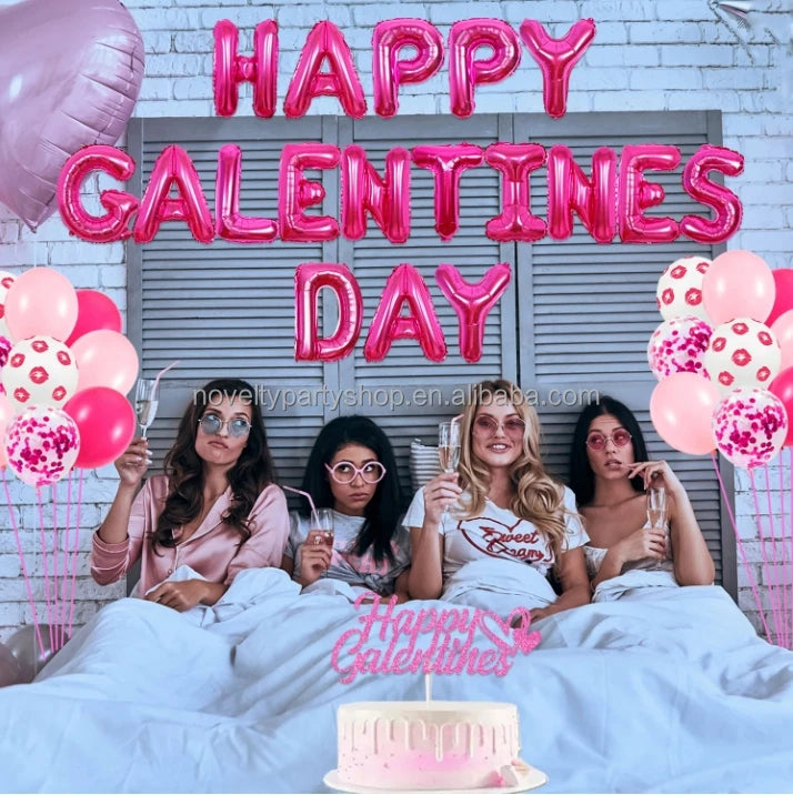 Wedding Party 0 Gallentin Day Party Decorations Happy Gallentin Day Banner Balloons Happy Gallentin Day Balloons