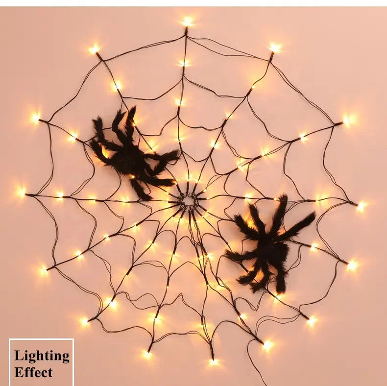 Halloween & Day of the Dead New Spider Web Triangle Web Simulation Oversized Plush Spider Ghost Festival Outdoor Decoration Props