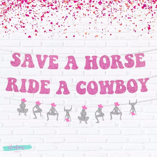 Bachelorette Party 1 Cowgirl Bachelorette Party Flags Save the Riding Cowboy Bachelorette Party Flags