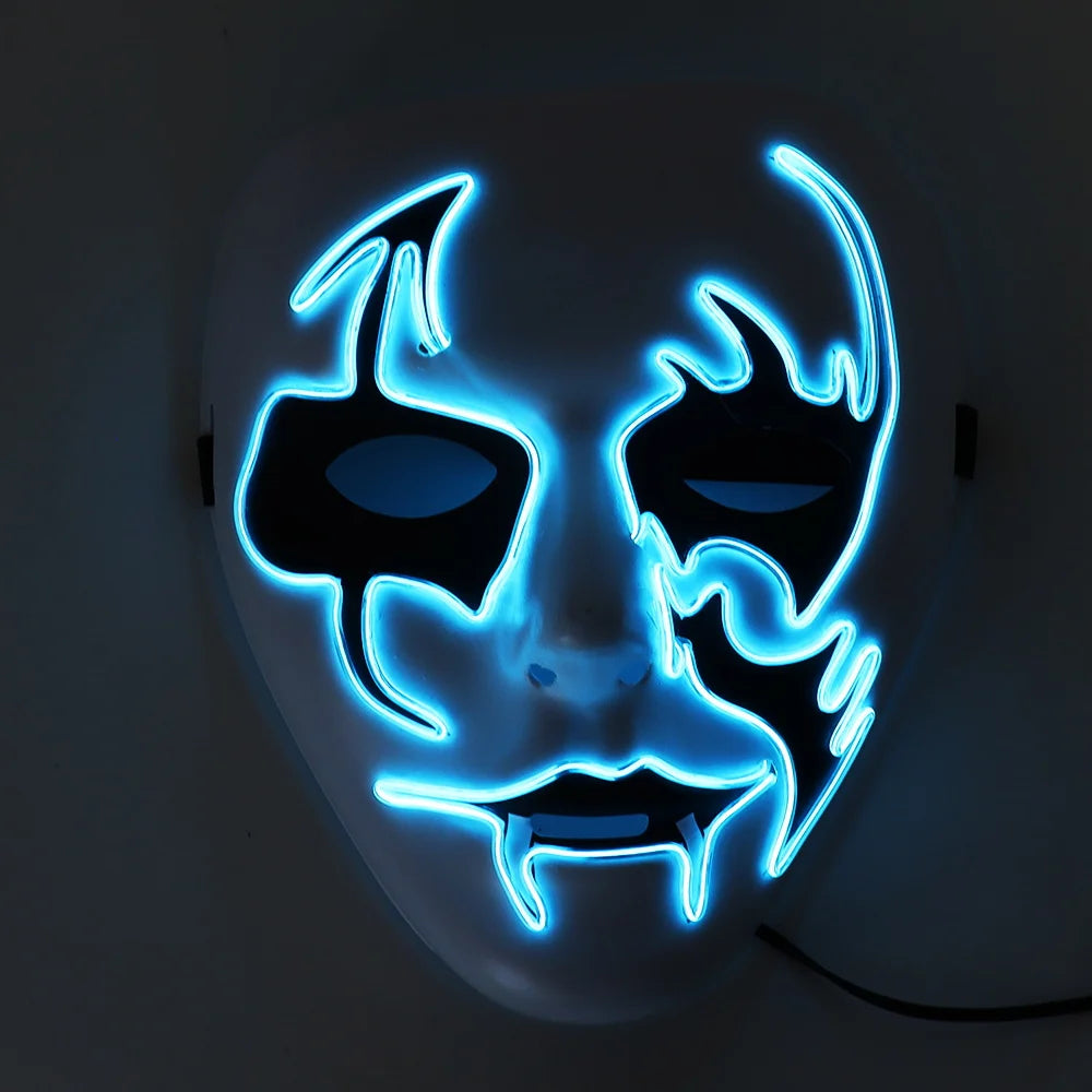Halloween & Day of the Dead New Halloween Horror Clown Mask Masquerade Prop Mask Horror Cosplay Glow Party Halloween Party Glow Mask
