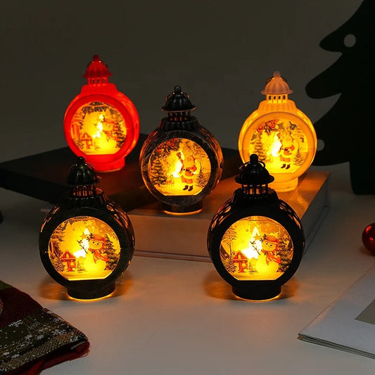 Novelty Christmas Day Decoration Light Emitting Diode Night Light Portable Vintage Small Round Light