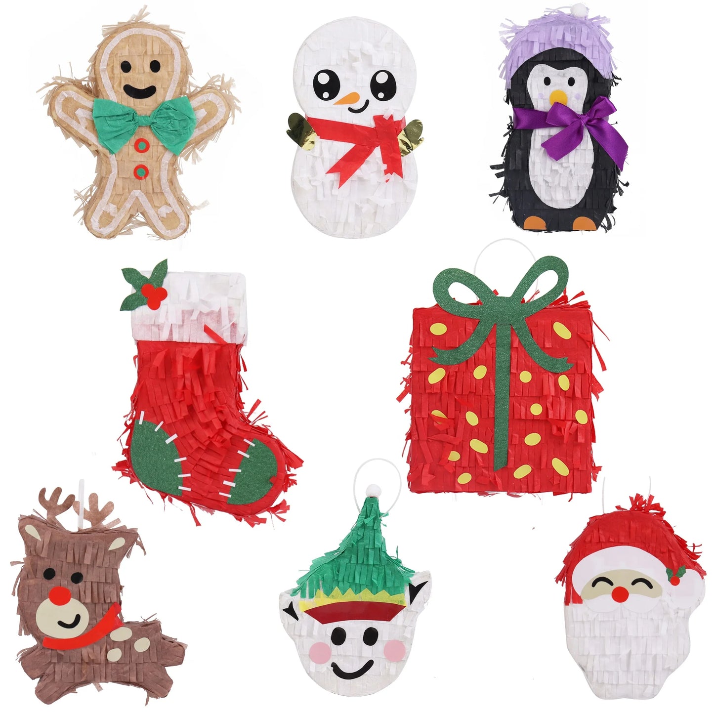 Birthday Party Christmas Mini Pinata Paper Santa Snowman Elf Pinata Mini Christmas Pinata