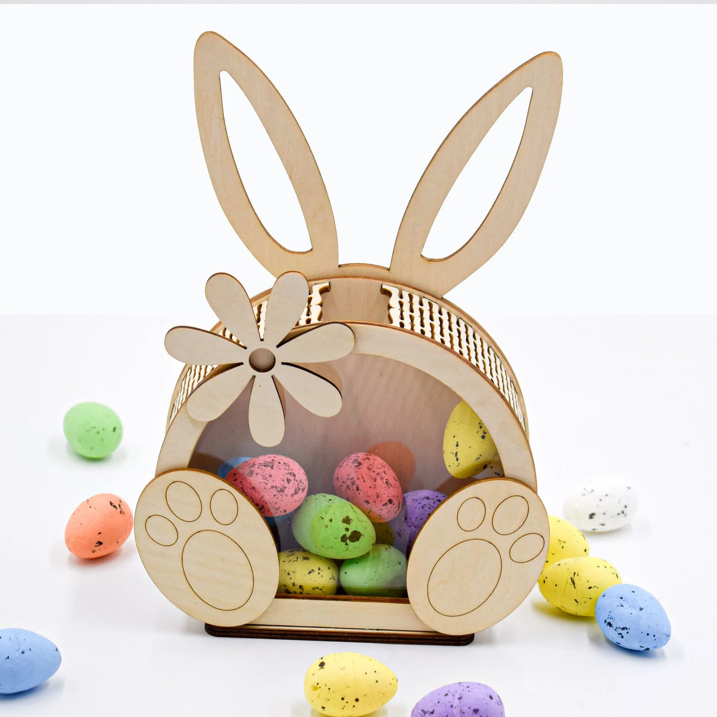 Easter wooden rabbit egg box creative home decoration party decoration DIY handmade rabbit storage piggy bank