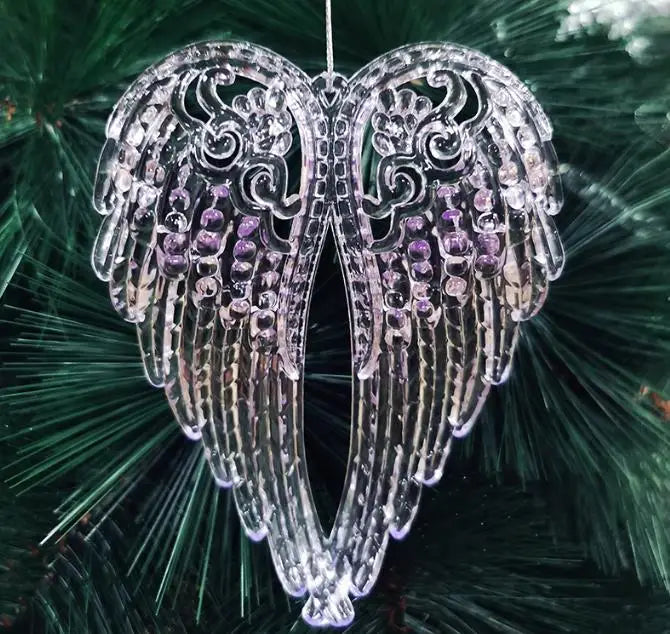 50 pieces of classic Christmas decoration eco-friendly simulation transparent acrylic icicle horn wing Christmas tree pendant