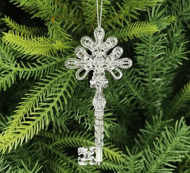 50 pieces of classic Christmas decoration eco-friendly simulation transparent acrylic icicle horn wing Christmas tree pendant