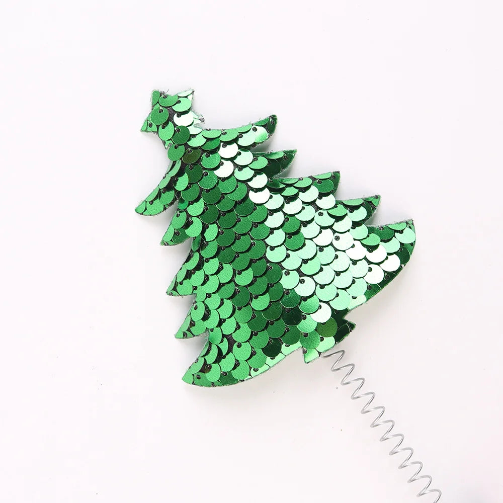 BSCI New Design Pentagram Hair Accessories Christmas Dress Up Props Pompom Spring Glitter Sequins Christmas Tree Headband