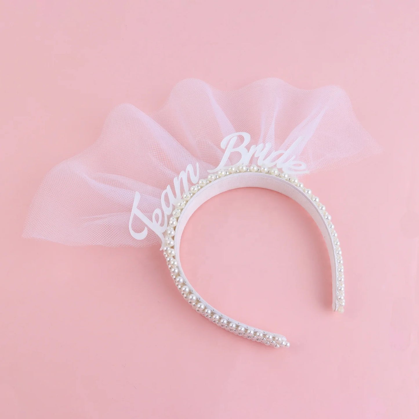 Bachelorette Party 1 White Headwear Bridal Shower Bachelorette Party Pearl Bridal Headband Pearl Beaded Bridal Headband