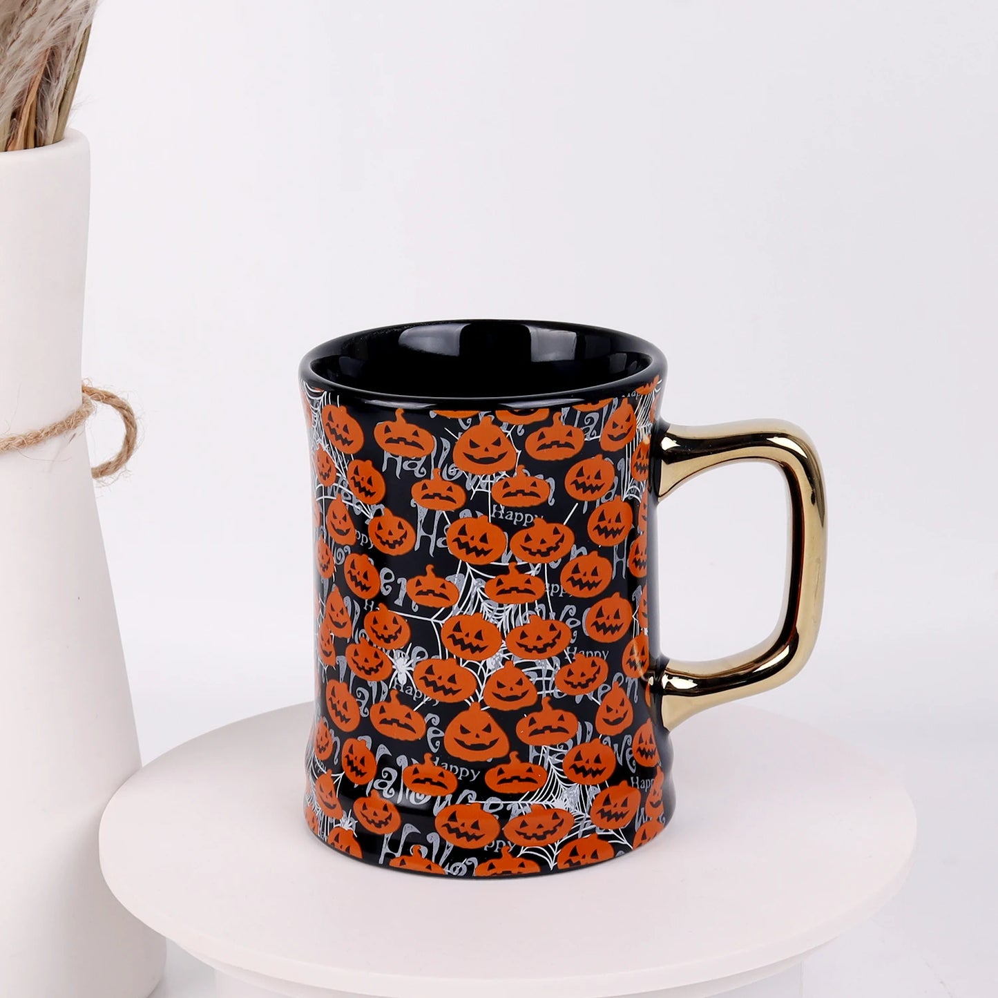 New coffee cup released white porcelain ceramic teacup ghost evil pampkin halloween gift sublimated milk coffee cup custom mug gift