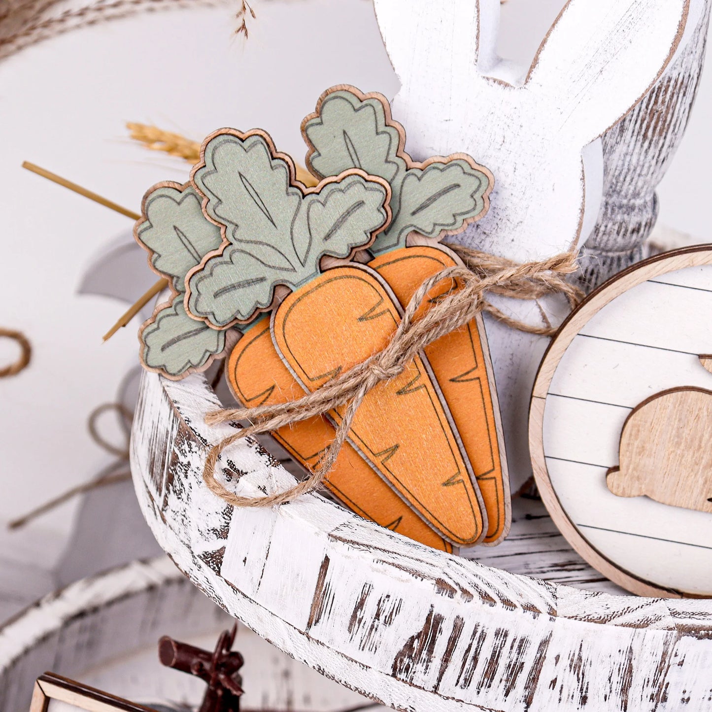 Easter and Thanksgiving 3 7pcs Classic Personalized Bunny Layered Tray Happy Easter Bunny Carrot Decorated Easter Layered Tray Logo