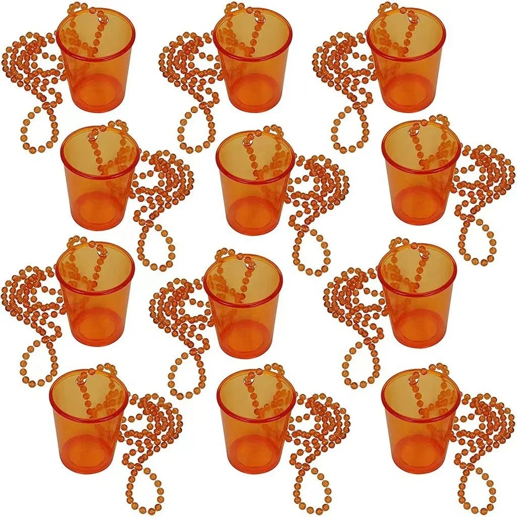 Easter and Thanksgiving 3 Plastic Colored Transparent Needle Cup Necklace Christmas Needle Glass Beaded Necklace