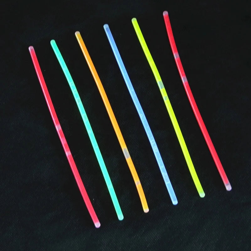 Festa de Aniversário 2 Promoção Quente Festa Neon Brilho Colar e Pulseira com Conector Enfeite de Festa 8 Polegadas Bastão Brilhante Escuro 