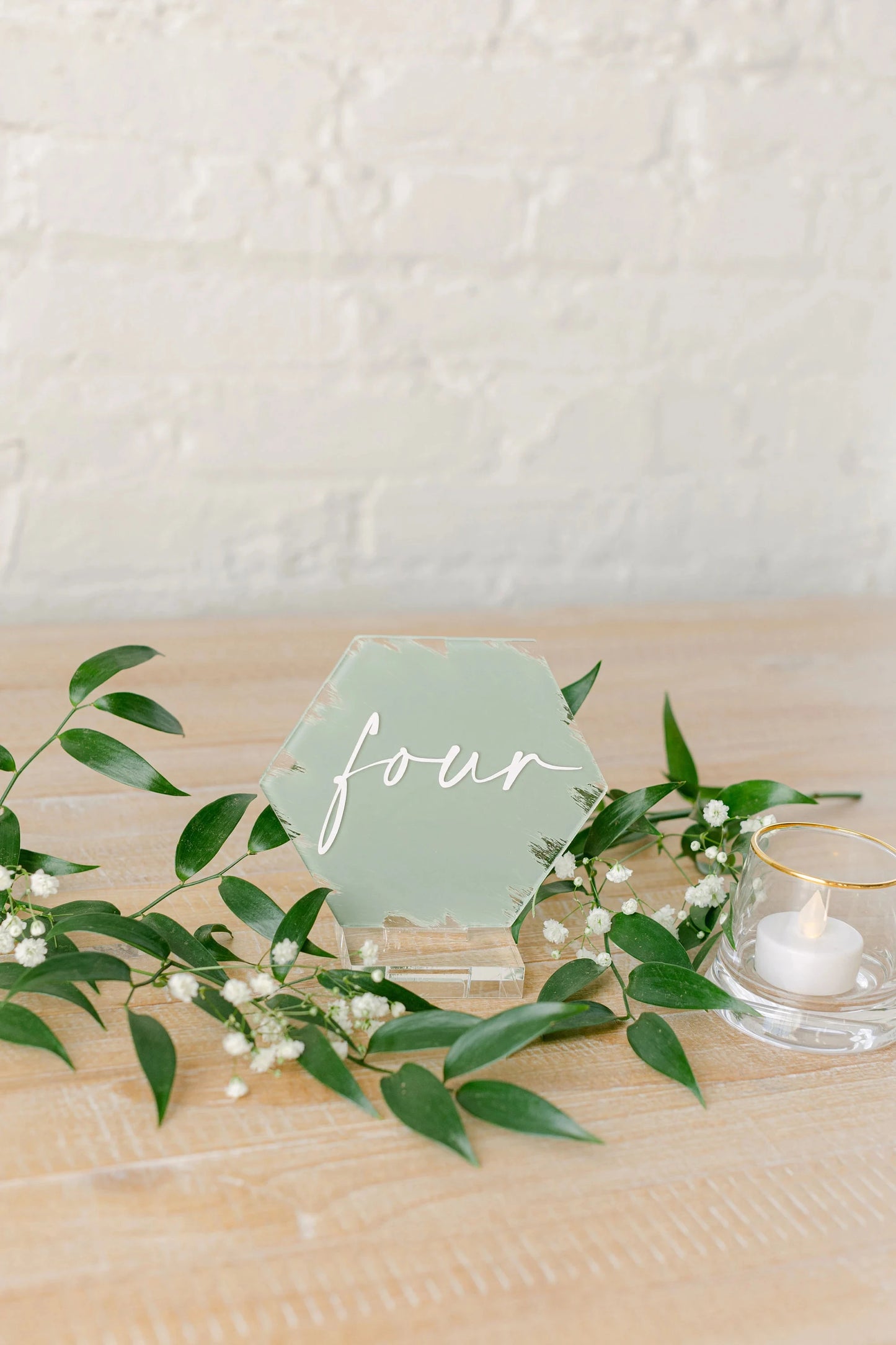 1 wedding party, painted acrylic hexagonal table number wedding table number custom wedding table number with raised letters 