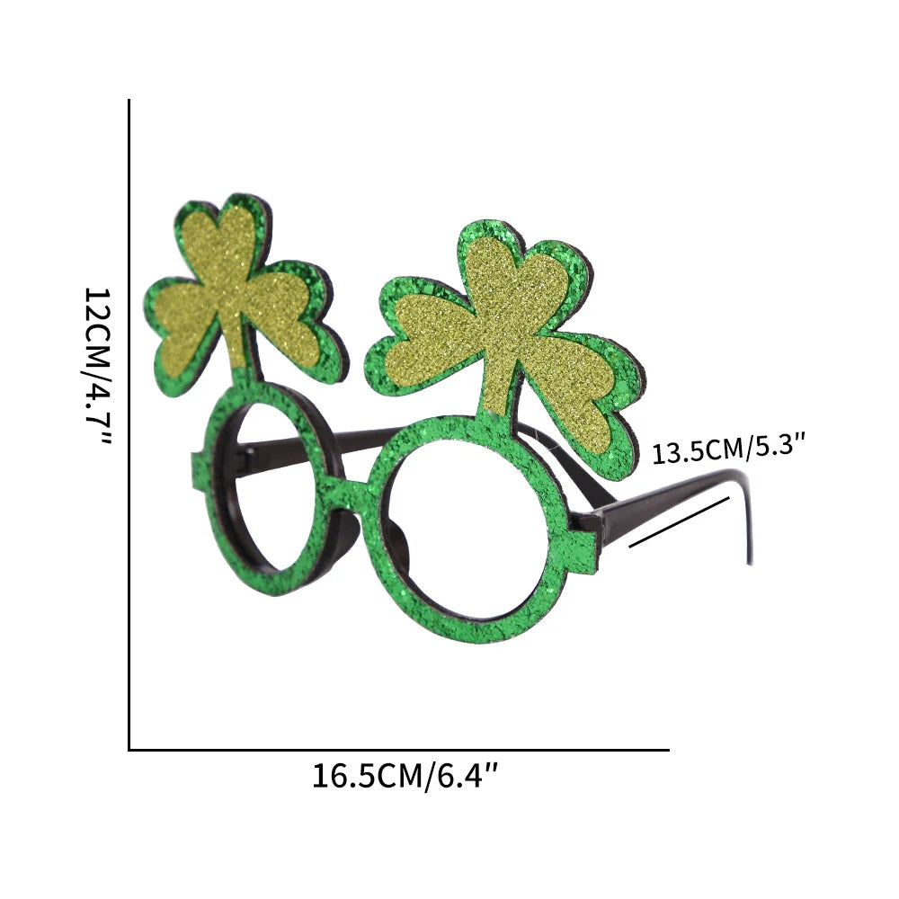 Easter and Thanksgiving 3 Irish Green Shamrock Shamrock Party Love Costume Accessories Eyeglass Frames Selfie Photo Booth Props St. Patrick's Day Glasses