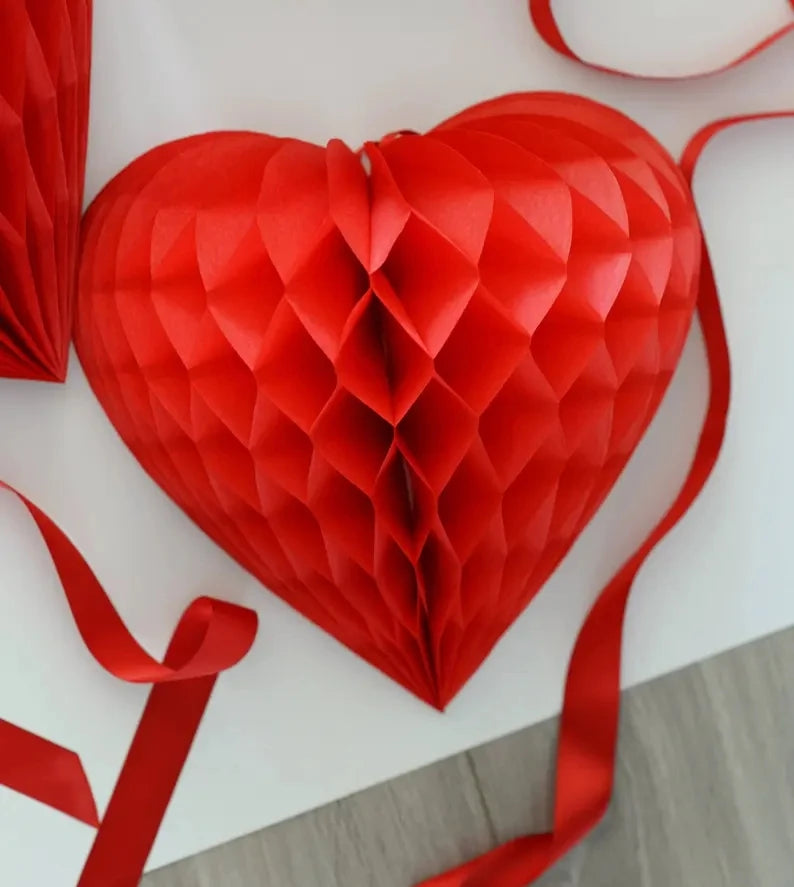 1 Wedding party, custom wedding decorations hanging party tissue heart honeycomb wedding, Valentine's Day