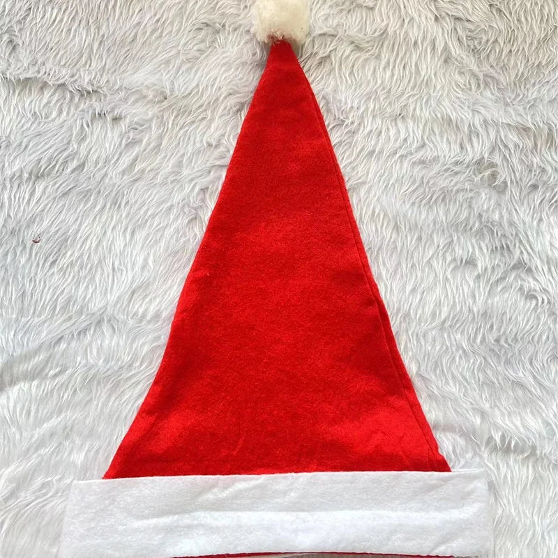 Cheap heat transfer custom logo Santa hat degradable nonwoven hat eco-friendly Christmas hat
