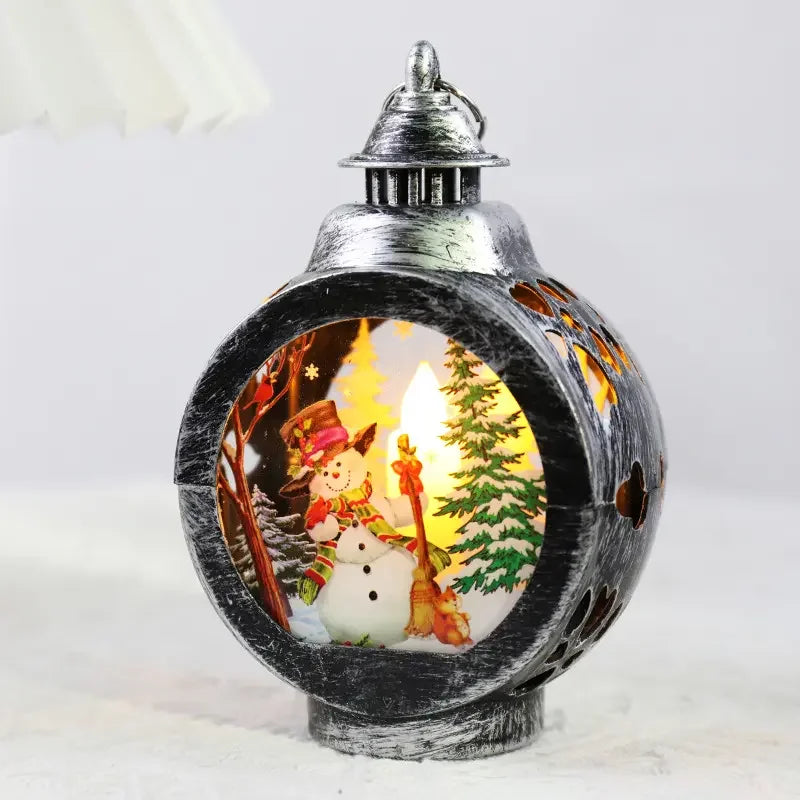 Light Emitting Diode Christmas Plastic Lantern Candlestick Light Emitting Diode Light Night Light Snowman Decoration Christmas Tabletop Light Emitting Diode Lantern