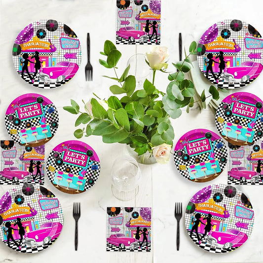 Bachelorette Party 1 1950s Swing Music Party Tableware Back to 50th Anniversary Birthday Napkins