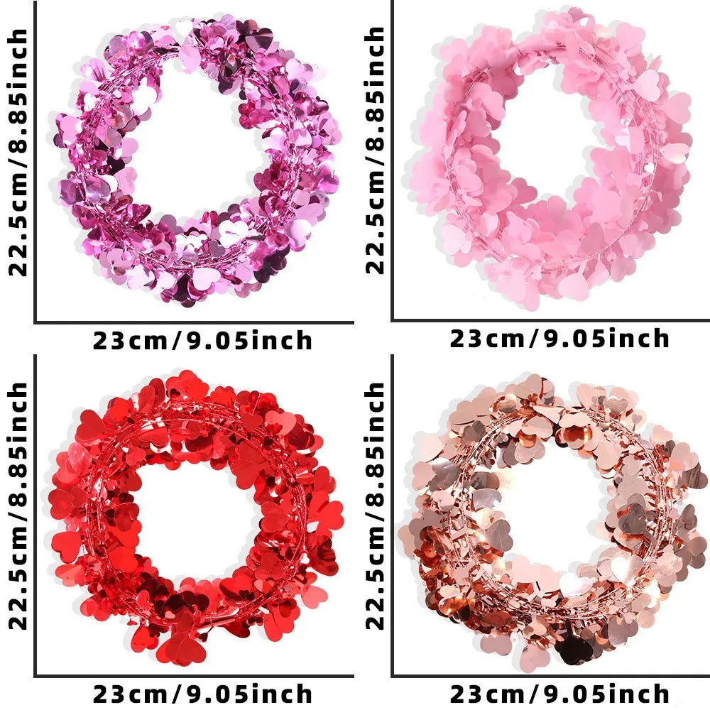 Wedding Party 0 Personalized Love Hanging Wreath Decoration Wedding Party Door Decoration Heart Wire Wreath