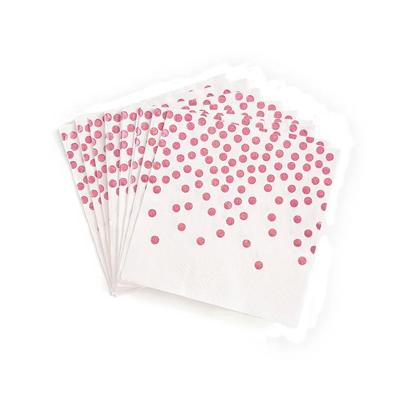 Birthday Party 2Hot pink Disposable Party Cutlery 7in Dessert Plate Eco Friendly Paper Dinner Plate 9 oz Cups Napkin pink Party Dinnerware Decor