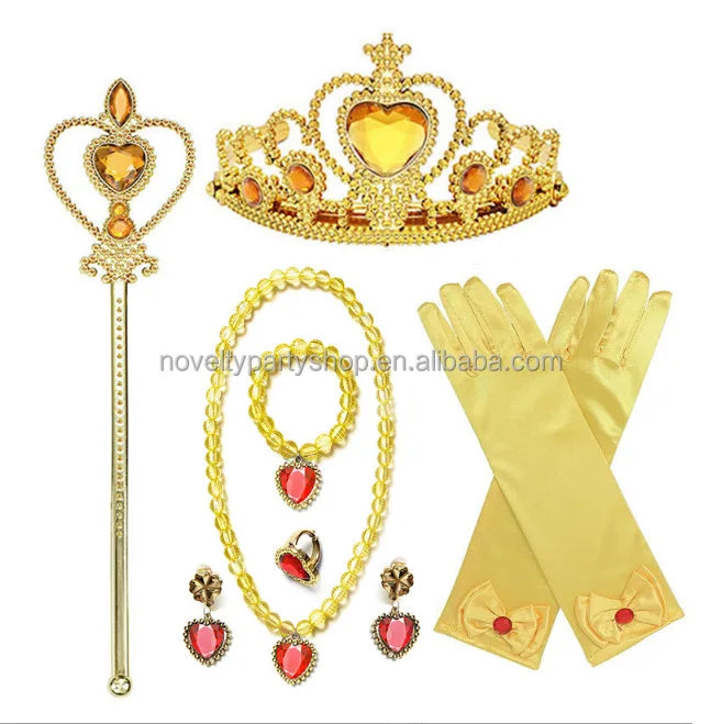 Birthday Party Princess Girl Accessories Costume Photography Props Gloves Headgear Horn Fairy Stick Jewelry Set Makeup Cosplay