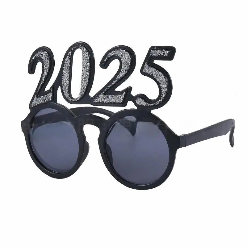 New Year's Eve, New Year's decoration, New Year's glasses electroplating flash new digital shiny glasses funny, the delivery will automatically adjust the latest number of years