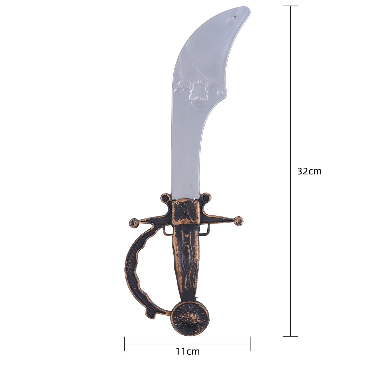 Halloween & Day of the Dead 32 * 11cm Plastic Bronze Country Pirate Sword Halloween Pirate Theme Party Cosplay Accessories Come to life Halloween Pirate Scimitar
