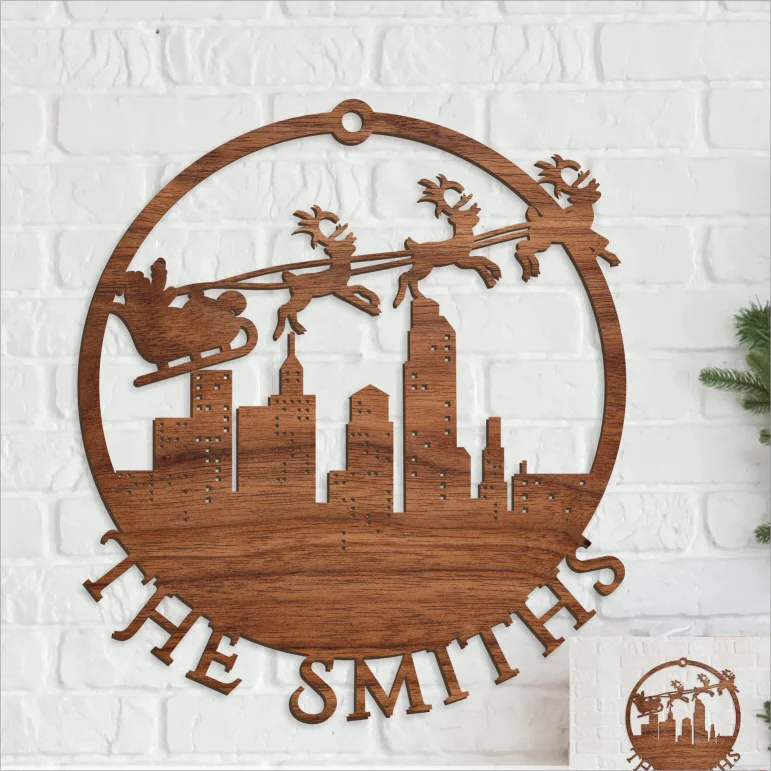 Wooden Holiday Name Signs Christmas Wall Decor Laser Cut Christmas Name Signs Custom Christmas Gifts