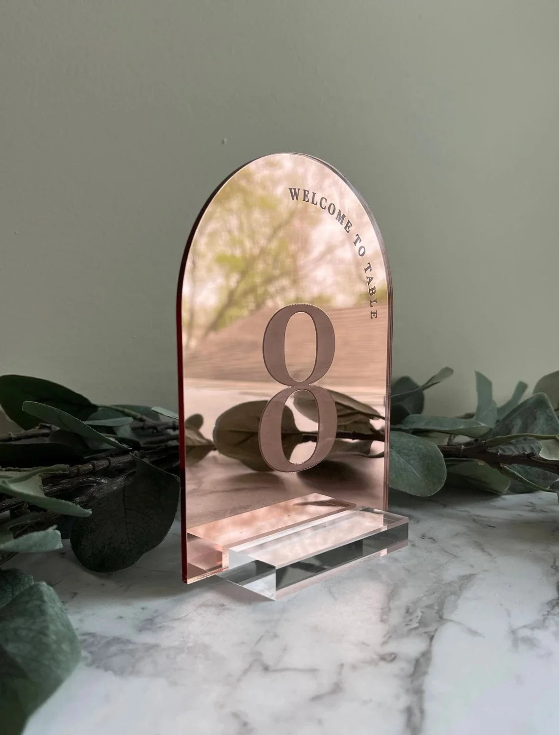 1 Wedding party rose gold wedding table number simple table number personalized metal custom table number