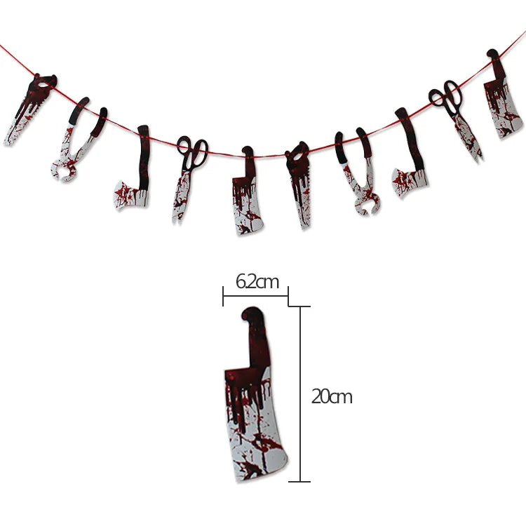Halloween & Day of the Dead Halloween Themed Party Ornaments Various Styles Horror Paper Pendants Decorative Banners