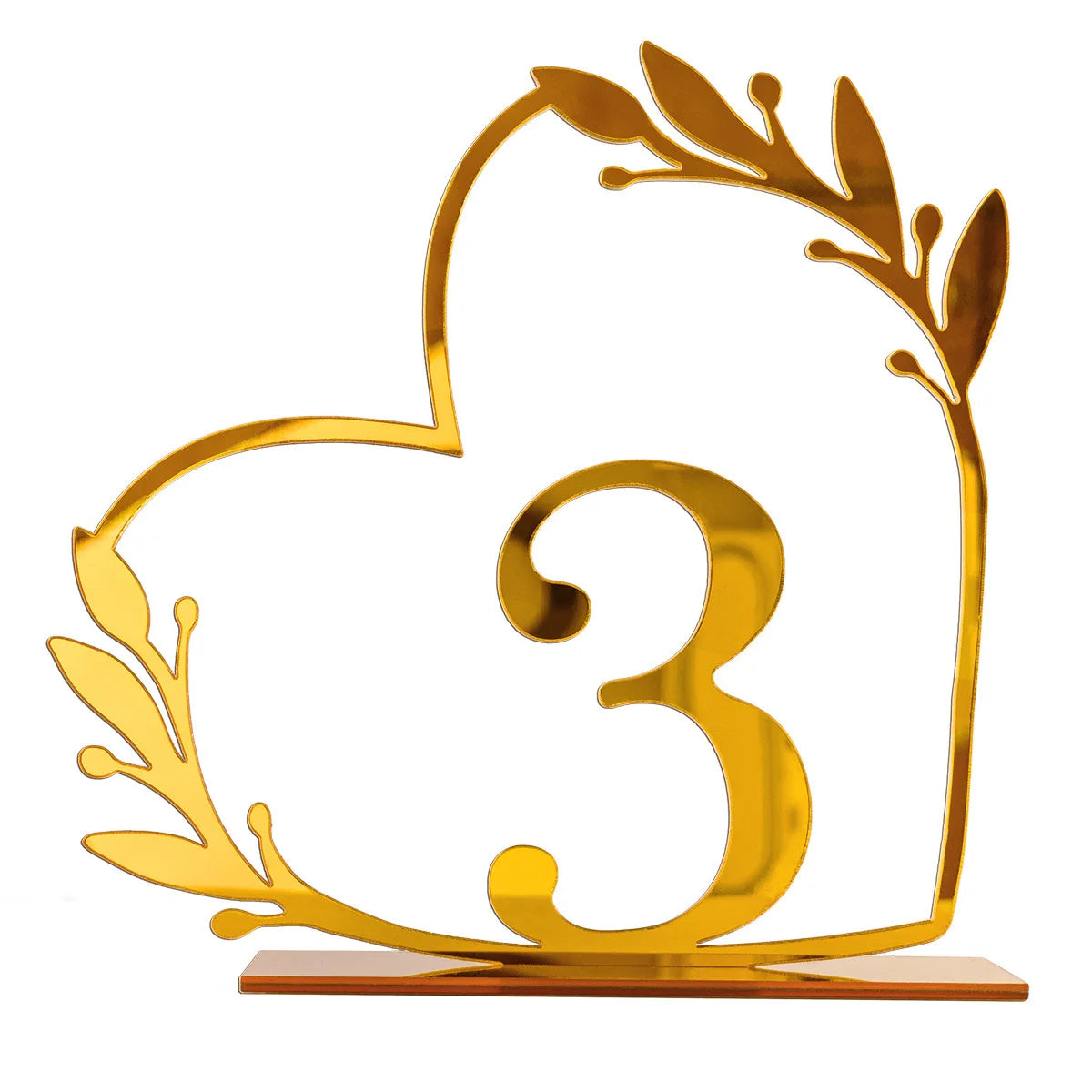 1 wedding party, gold acrylic 3D DIY mirror display stand home decoration wedding table signage location card