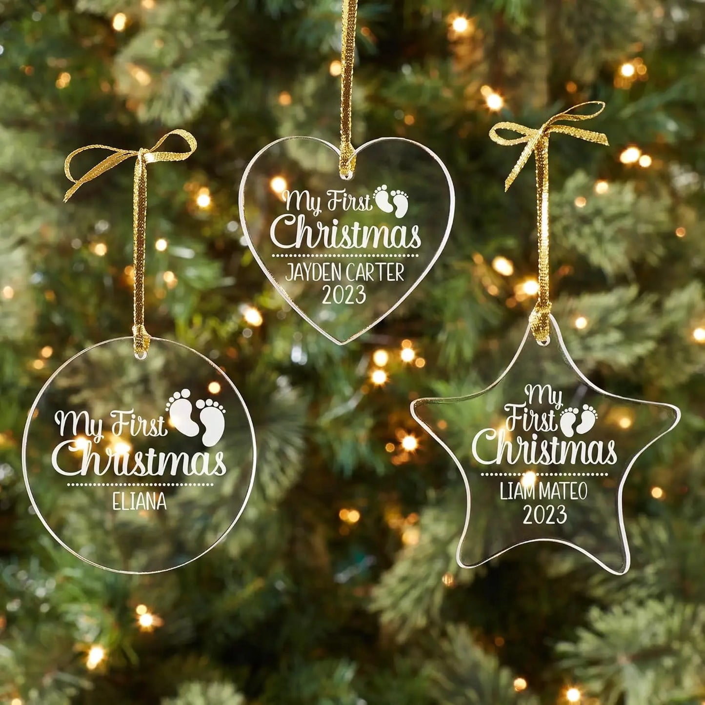 New acrylic 10 pieces DIY tree ornaments can be customized for Christmas ornaments