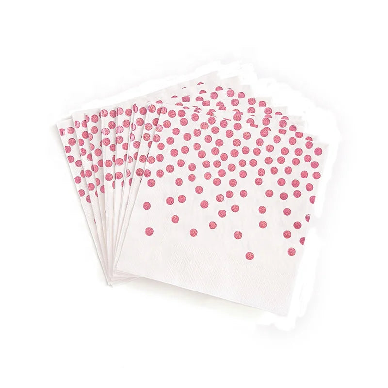 Birthday Party 2Hot pink Disposable Party Cutlery 7in Dessert Plate Eco Friendly Paper Dinner Plate 9 oz Cups Napkin pink Party Dinnerware Decor