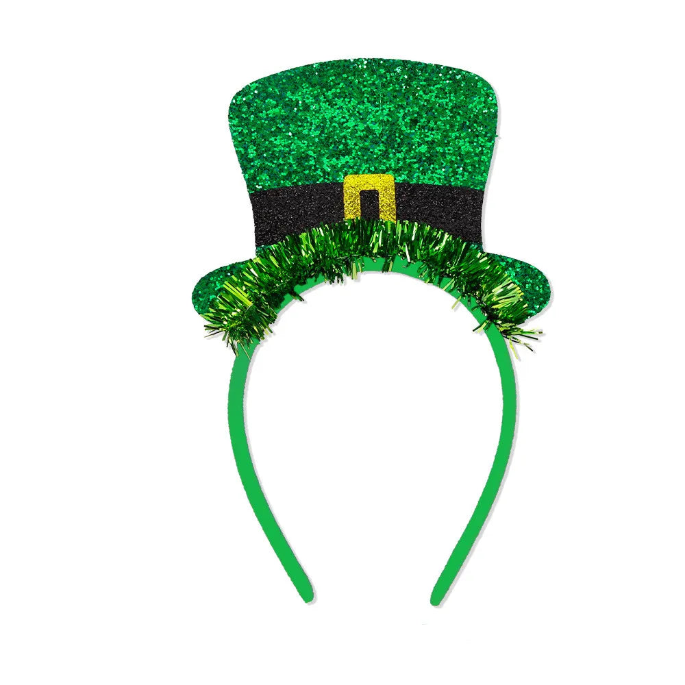 Easter and Thanksgiving 3 Irish Sequins St Patrick's Day Horseshoe Headband Carnival Headband Adult St Patrick's Day Cuckold Clover Headband