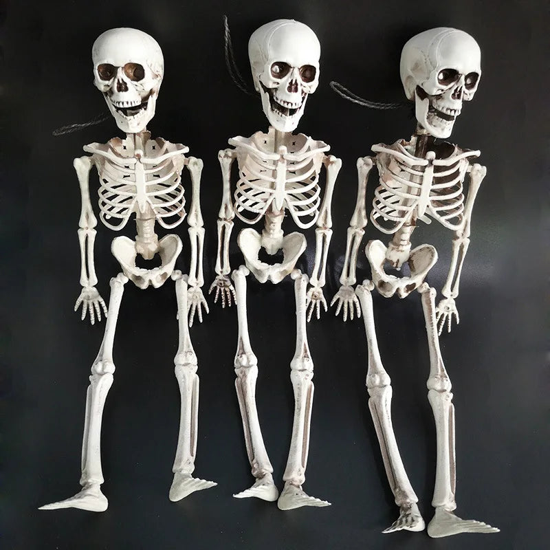 Halloween & Day of the Dead 30 * 8cm Full Body Mini Skeleton with Movable Joints Ghost White Ghost Festival Plastic Skeleton for Haunted Houses