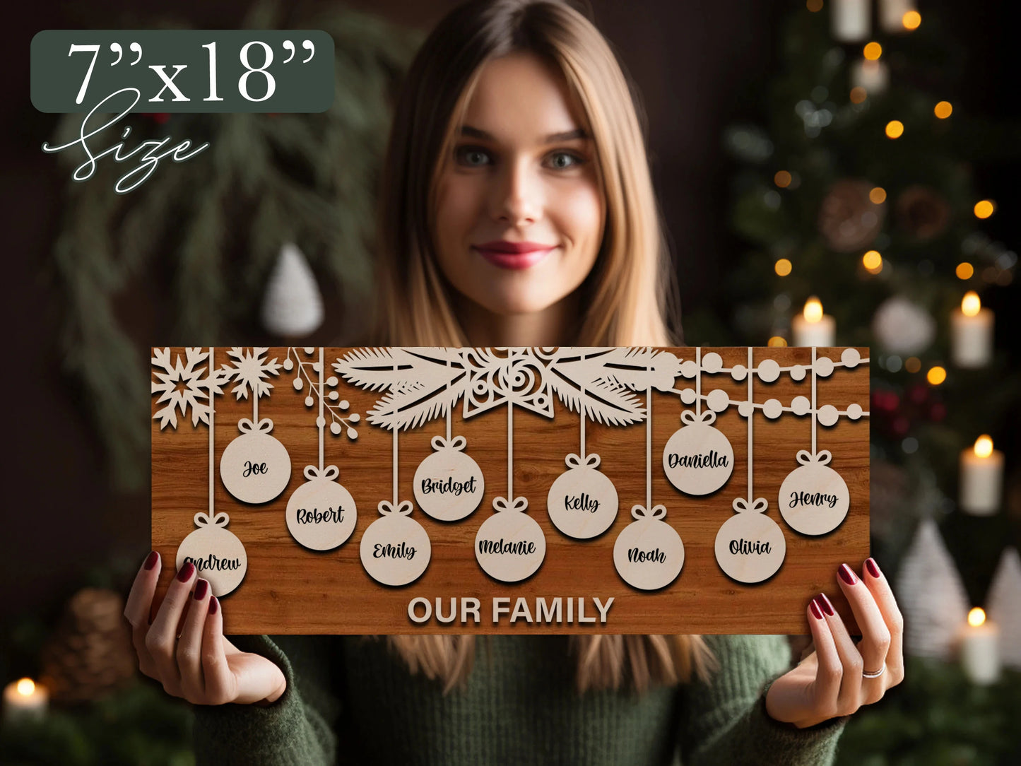 Home Decor Personalized Christmas Surname Signs Holiday Welcome Signs Customized Christmas Signs