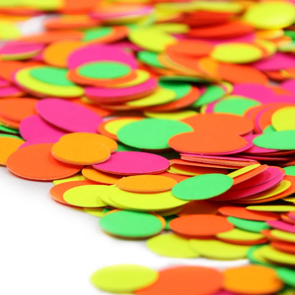 Birthday Party 2 UV Neon Confetti Black Light Glow Party Confetti Neon Fluorescent Confetti Wedding Single Baby Shower Decoration