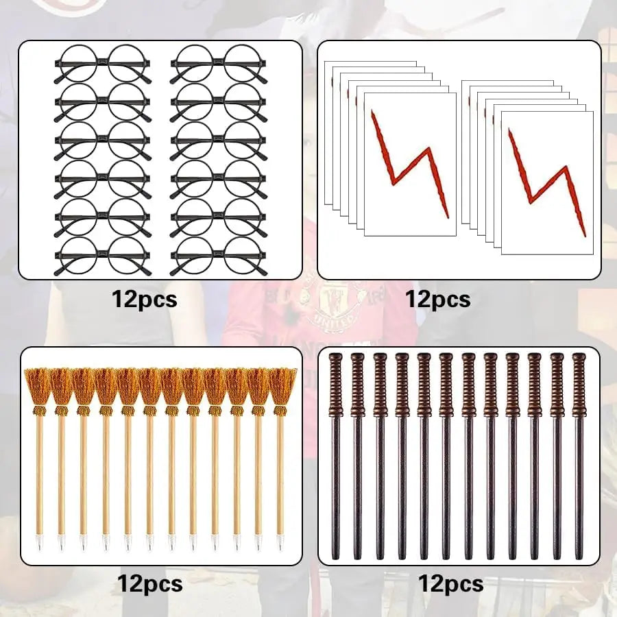 Halloween & Day of the Dead Costume Magic Themed Carnival Flash Tattoo Masquerade Magic Broom Pencil Stick