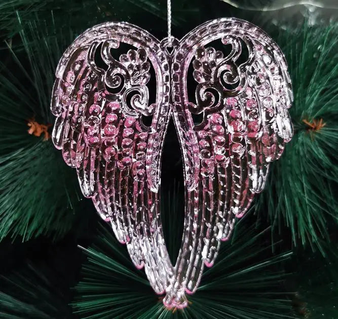 50 pieces of classic Christmas decoration eco-friendly simulation transparent acrylic icicle horn wing Christmas tree pendant