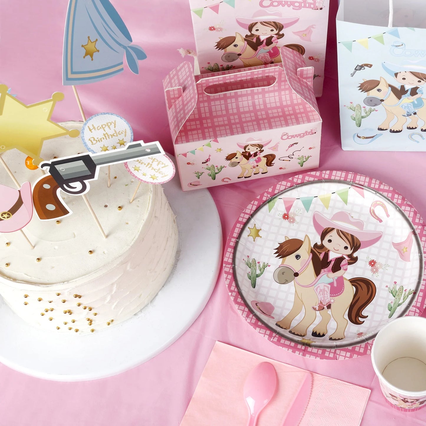 Birthday Party 2 Cowboy Children's Birthday Decoration Western Party Ornaments Supplies Western Cowboy Horse Birthday Set Wild Western Cowboy Birthday Decoration