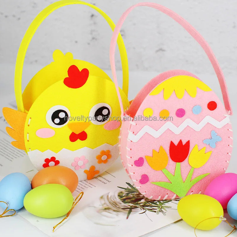 Easter and Thanksgiving 3 Novelty Diy Felt Tote Bag Easter Decoration Party Portable Home Gift Supplies Storage