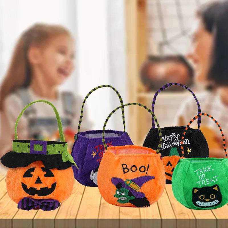 Halloween & Death Day Trick or Treat Boy Girl Candy Basket Pumpkin Spider Vampire Multicolor Candy Bucket Kids Candy Bag